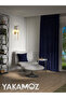 Velvet Appearance Dark Blue Island Background Curtain Velvet Touch Series with Extra Strength - 2