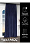 Velvet Appearance Dark Blue Island Background Curtain Velvet Touch Series with Extra Strength - 3