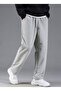 Men's Gray Ribbed Leg Slim Fit Sweatpants - 2