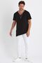 Asymmetric Cut V-Neck T-Shirt 100% Cotton - 5