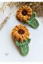 Snap Closure Sunflower 4 Cm Niche Hair Accessory Hairpin 4 Cm (1 Pair) - 4