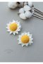 Daisy Amigurumi Rubber Buckle Niche Hair Accessory (1 PAIR) White - 7