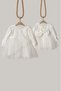White Scallop Detailed Tulle Skirt Long Sleeve Baby Girl Dress - 5