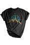 Black Unisex Printed Oversize Outdoor T-Shirt