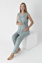 Front Tie Lace Detail Sleeveless Maternity and Maternity Sleepwear Set - 5