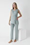 Front Tie Lace Detail Sleeveless Maternity and Maternity Sleepwear Set - 2