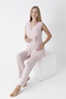 Front Tie Lace Detail Sleeveless Maternity and Maternity Sleepwear Set - 4