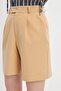 Beige Pleated City Boy Shorts - 2