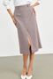 Burgundy Gingham Slit Midi Pencil Skirt - 2