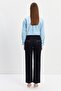 Navy Blue Stripe Detailed 5-Pocket Gabardine Trousers - 7