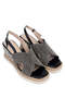 Women's Genuine Leather Black Heeled Sandals - 2