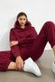 Burgundy Elastic Waist Jogger Sweatpants - 3