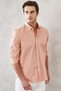 Men's Orange Slim Fit Slim Fit Oxford Button Collar Gingham Cotton Shirt - 5