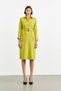 Green Multi-Pocket Belted Midi Dress