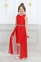 Girl's Red Evening Dress Graduation Evening Dress - 5