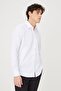 Men's White Slim Fit Narrow Cut Classic Collar Cotton Dobby Shirt - 3