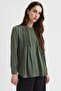 Women's Green Ribbed Shirt
