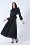 Flared Dress with Belt Ties Black4593260
