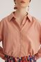 Pink Tie Detailed Crop Shirt - 2