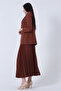 Double Breasted Collar Jacket with Skirt Double Suit Brown4595026 - 5