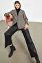 Brown Houndstooth Unlined Jacket