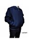 Summer Men's Coat with Collar, Elastic Waist and Sleeves, Comfortable Fit, Dark Blue - 2