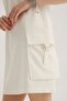 White V-Neck Pocket Mini Dress - 2