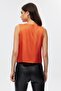 Ruffle Detailed V-Neck Satin Blouse - 5