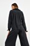 Black Baby Collar Modal Shirt - 5