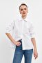White Double Collar Detailed Oxford Shirt