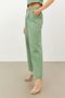 Green Linen High Waist Wide Leg Pants - 4