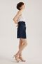 Blue High Waist Pleated Denim Skirt - 3