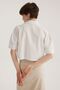 White Tie Detailed Double Pocket Short Sleeve Crop Shirt - 5