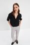 Gray Elastic Waist High Waist Carrot Pants - 3