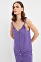 Purple Strappy Linen Mini Dress - 4