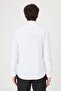 Men's White Slim Fit Narrow Cut Classic Collar Cotton Dobby Shirt - 8