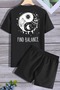 BACK PRINTED TRACKSUIT SET - SHORTS AND T-SHIRT SET