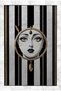 Black Beige Line Themed Women's Face and Gold Eye Patterned Woven Base Washable Carpet Miraface15 - 3