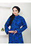 Patterned Hijab Dress - Women, Prevailing Collar, Waist Belt - 4