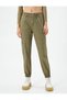 Jogger Gabardine Trousers with Chain Detail, Pockets, Elastic Waist - 3