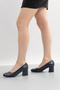 Navy Blue Square Classic Women's Heeled Shoes - 5.5 CM - 3