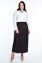 Plus Size Pleated Skirt 776 Brown - 4