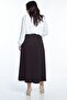 Plus Size Pleated Skirt 776 Brown - 6