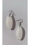 Oval Shaped White Colored Marbled Night Green Neon Shiny Earrings Epoxy Handmade Gift - 8