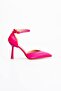 Satin Ankle Strap Closed Heel Casual Stylish Heeled Shoes