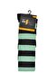 Women's Black Khaki Striped Cotton Knee High Socks - Design Socks - 5