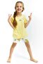 Girl's Yellow Pajama Set with Short Sleeve Shorts 2773