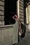 zero sleeves large zipper detail waist-fitting wide-cut skirt linen fabric pinterest equivalent dress