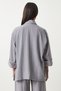 Women's Gray Wide Pocket Linen Blended Shirt Pants Suit Fn03205 - 6