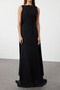 Black Body-Hugging Woven Long Elegant Evening & Graduation Dress TPRSS24AE00043 - 3